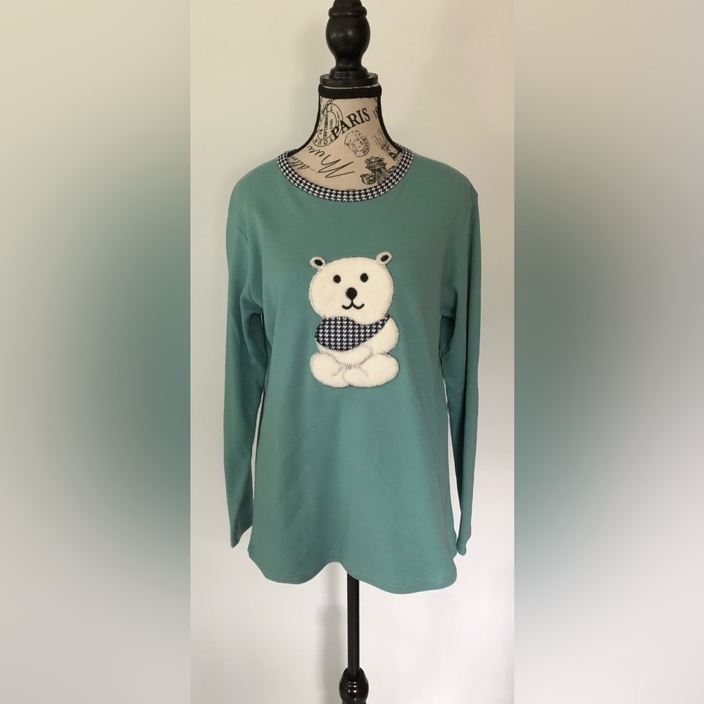 Teddy Bear Fleece Top large long sleeves